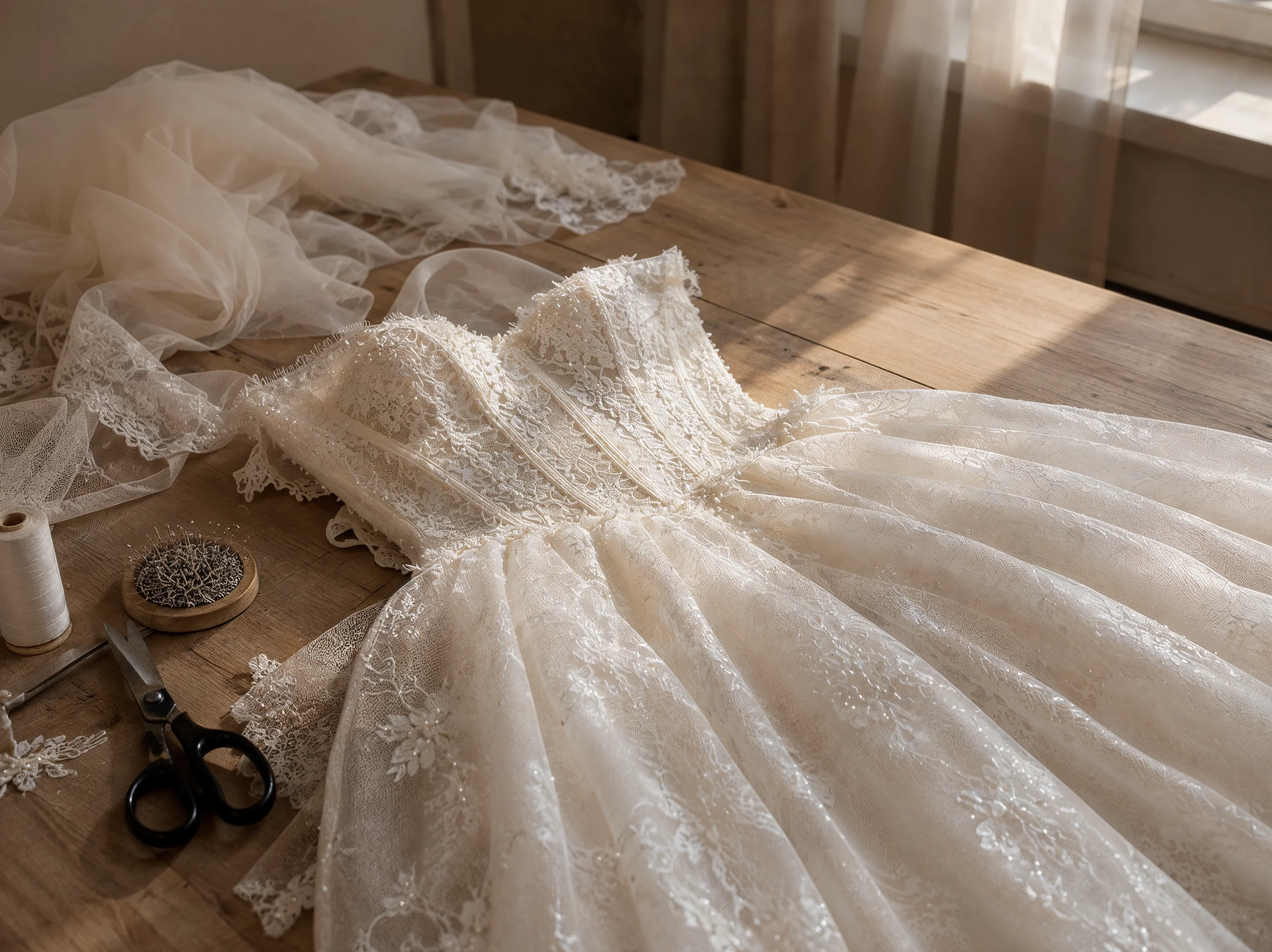 Atelier von Sima Couture, Anpassung eines Brautkleids